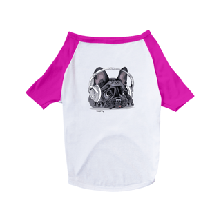 Nome do produto Camiseta para Cachorro - Bulldog Francês Ouvindo Música