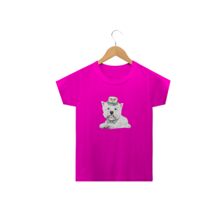 Nome do produto Camiseta Infantil West Terrier de Gravata e Chapéu