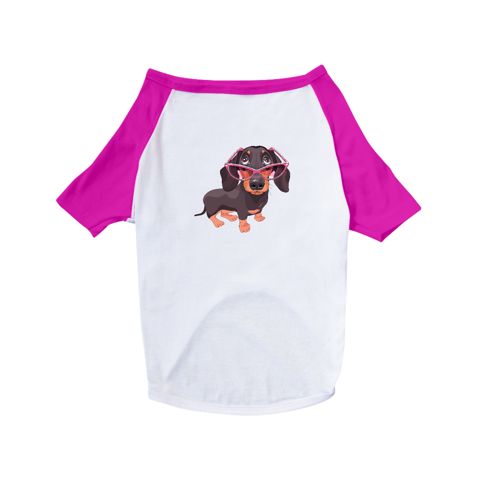 Camiseta para Cachorro - Dachshund de Óculos