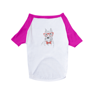 Nome do produto Camiseta para Cachorro - Schnauzer de Óculos e Gravatinha