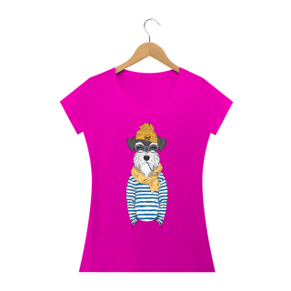 Nome do produto Baby Look Schnauzer Cachorro Marinheiro