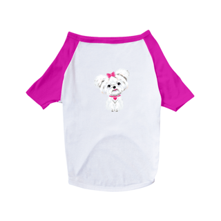 Camiseta para Cachorro - Maltês de Lacinho