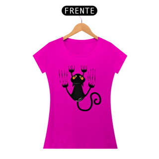 Nome do produto Baby Look Gato Preto Arranhando