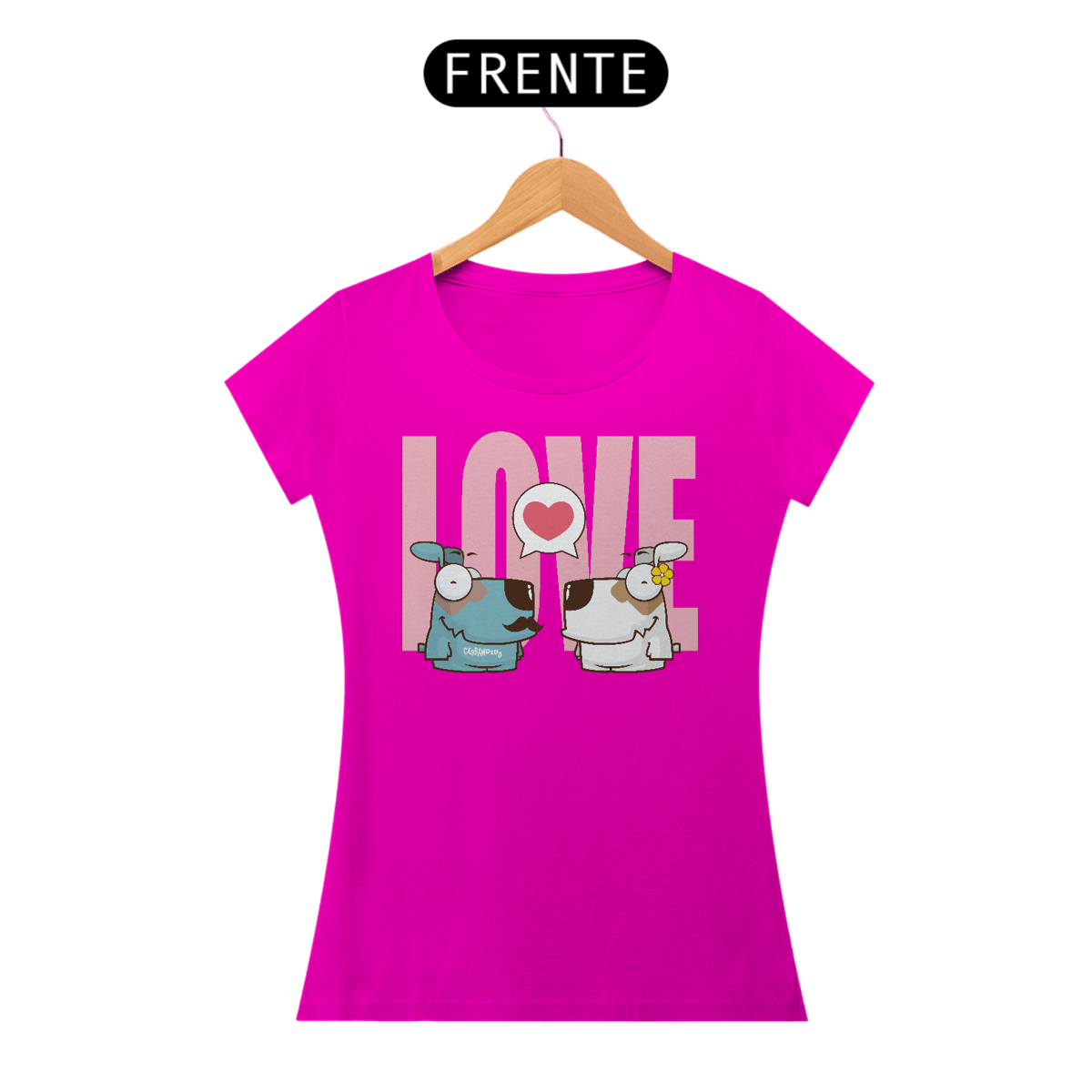 Nome do produto: Baby Look Cachorro Casal Love
