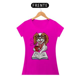 Nome do produto Baby Look Cachorro, Café e Talvez 1 Livro - Books and Dogs