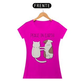 Nome do produto Baby Look Cachorro e Gato - Peace on Earth