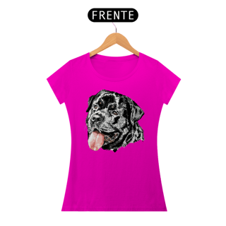 Nome do produto Baby Look Rottweiler Cara Preta Pintura Digital