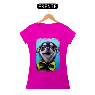 Nome do produto Baby Look Chihuahua Preto de Gravatinha