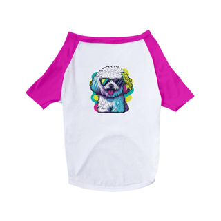Nome do produto Camiseta para Cachorro - Bichon Frisé de Óculos de Sol