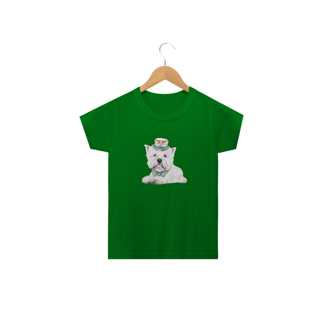 Nome do produto Camiseta Infantil West Terrier de Gravata e Chapéu