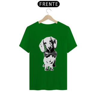Nome do produto Camiseta Dachshund de Gravatinha em Preto e Branco