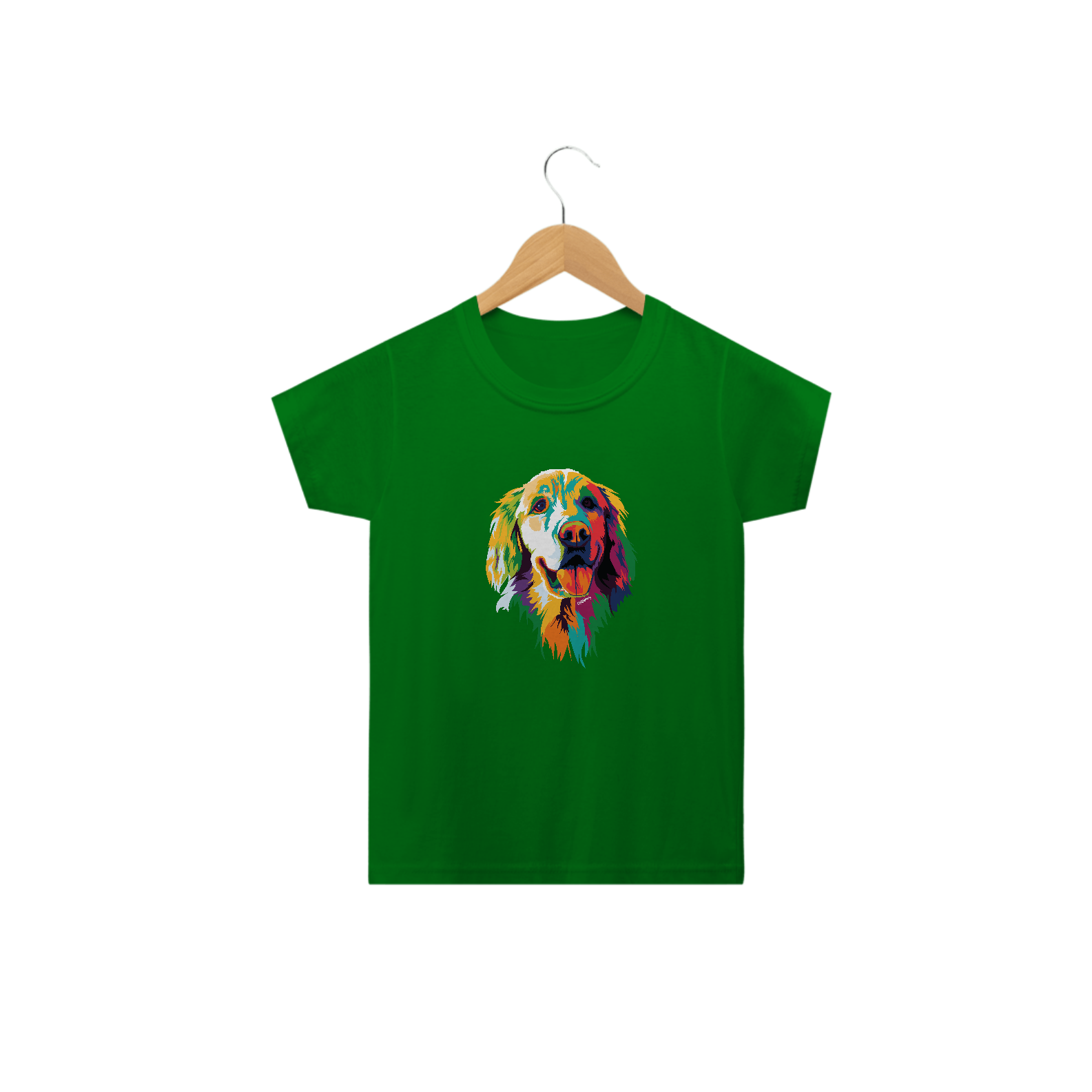 Camiseta Infantil Golden Retriever Ilustração Cores