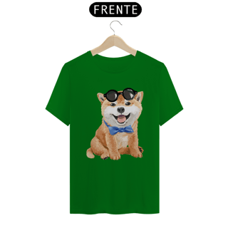 Nome do produto Camiseta Akita Filhote de Óculos e Gravatinha
