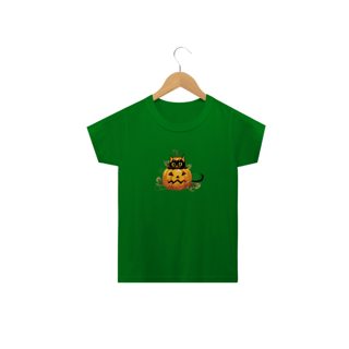 Nome do produto Camiseta infantil Gato Preto Halloween