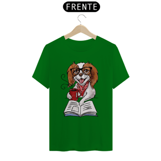 Nome do produto Camiseta Cachorro, Café e Talvez 1 Livro - Books and Dogs