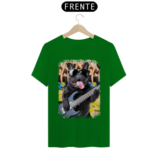 Nome do produto Camiseta Bulldog Francês Tocando Guitarra