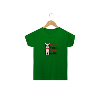 Nome do produto Camiseta Infantil Natal - Here Comes Santa Paws