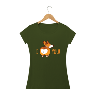 Nome do produto Baby Look Corgi - I Love You