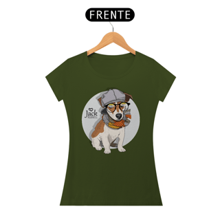 Nome do produto Baby Look Jack Russell de Óculos e Cachecol