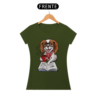 Nome do produto Baby Look Cachorro, Café e Talvez 1 Livro - Books and Dogs