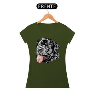Nome do produto Baby Look Rottweiler Cara Preta Pintura Digital