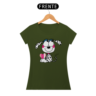 Nome do produto Baby Look Dálmata Filhote Segurando um Coração