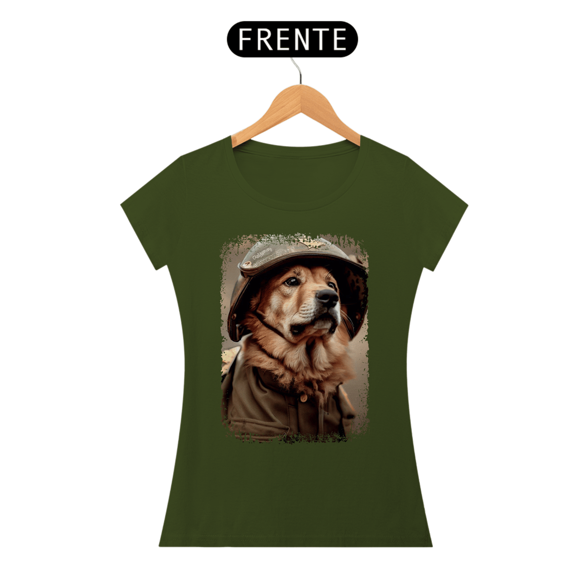 Nome do produto: Baby Look Cachorro Militar