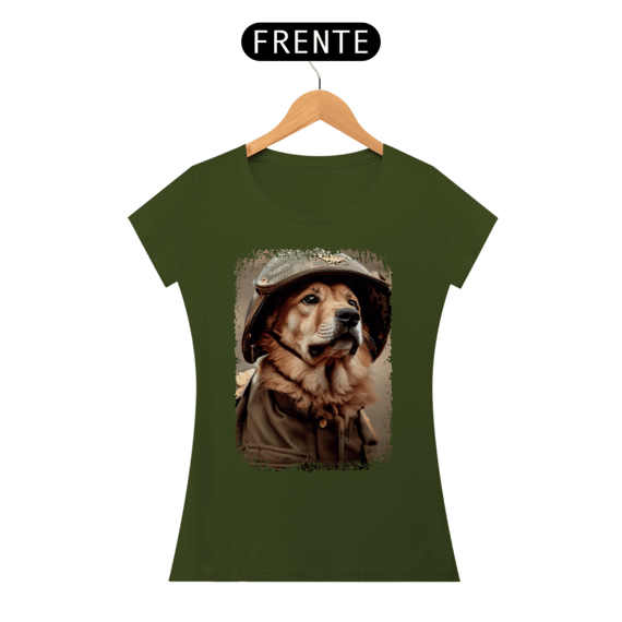 Baby Look Cachorro Militar