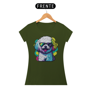 Nome do produto Baby Look Bichon Frisé de Óculos de Sol