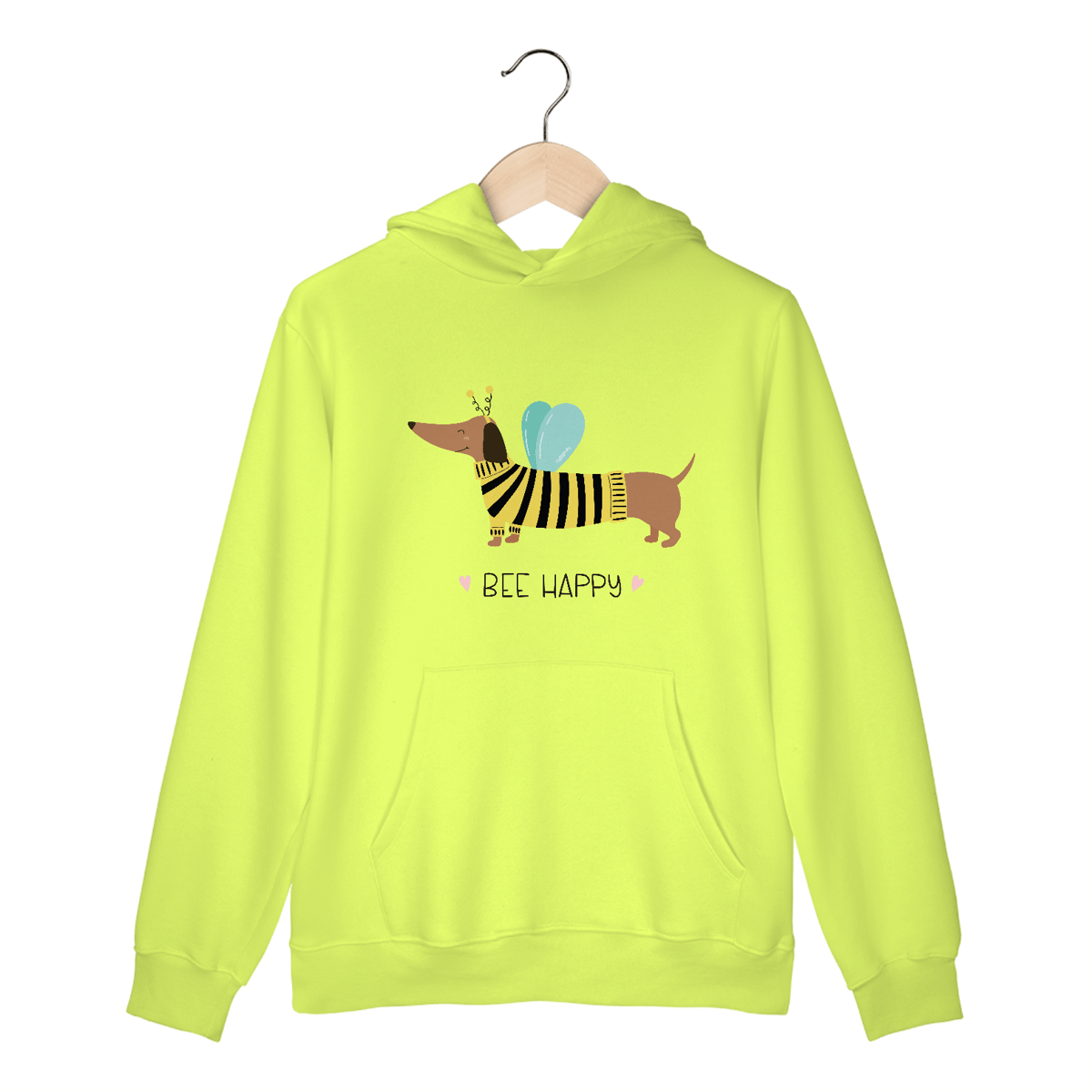Nome do produto: Moletom Canguru Dachshund Bee Happy