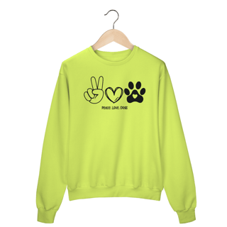 Nome do produto Moletom Blusão Peace, love, dogs