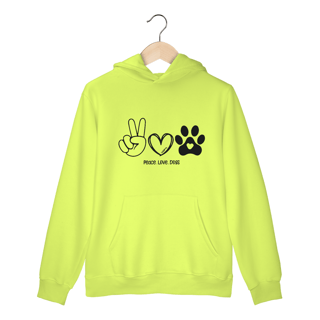 Nome do produto Moletom Canguru Peace, love, dogs