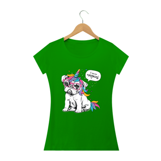 Nome do produto Baby Look Bulldog Francês Unicórnio - I am So Magical