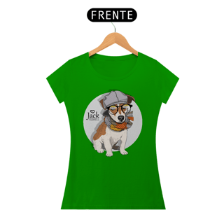Nome do produto Baby Look Jack Russell de Óculos e Cachecol