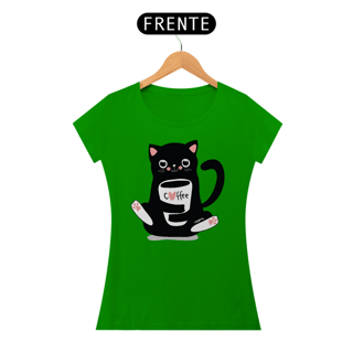 Nome do produto Baby Look Gato Preto Café