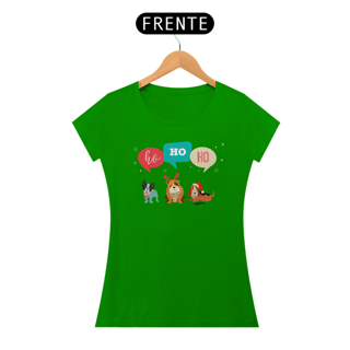 Nome do produto Baby Look Cachorro Natal Ho Ho Ho