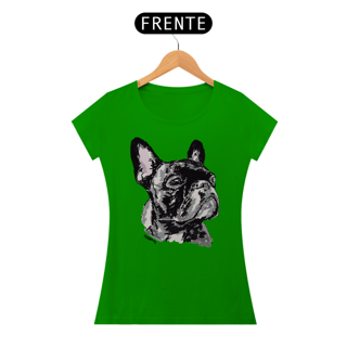 Nome do produto Baby Look Bulldog Francês Pintura Digital