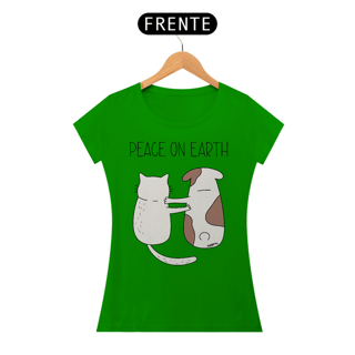 Nome do produto Baby Look Cachorro e Gato - Peace on Earth