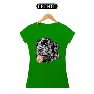 Nome do produto Baby Look Rottweiler Cara Preta Pintura Digital