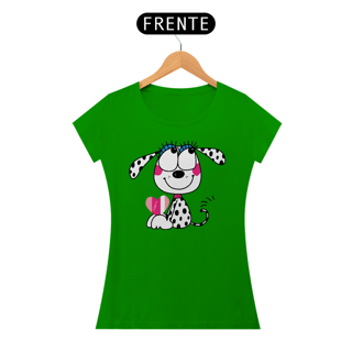 Nome do produto Baby Look Dálmata Filhote Segurando um Coração