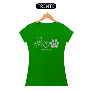 Nome do produto Baby Look Peace, love, dogs