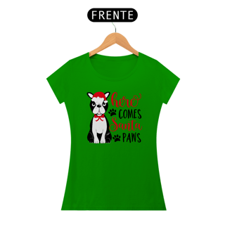 Nome do produto Baby Look Natal - Here Comes Santa Paws