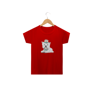 Nome do produto Camiseta Infantil West Terrier de Gravata e Chapéu