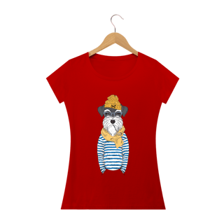 Nome do produto Baby Look Schnauzer Cachorro Marinheiro