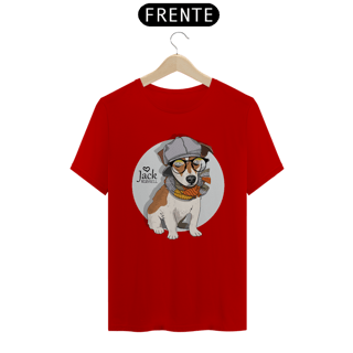 Nome do produto Camiseta Jack Russell de Óculos e Cachecol