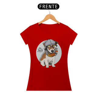 Nome do produto Baby Look Jack Russell de Óculos e Cachecol