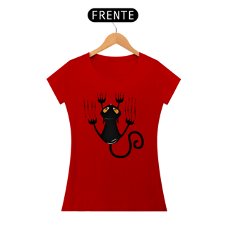 Nome do produto Baby Look Gato Preto Arranhando