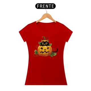 Nome do produto Baby Look Gato Preto Halloween