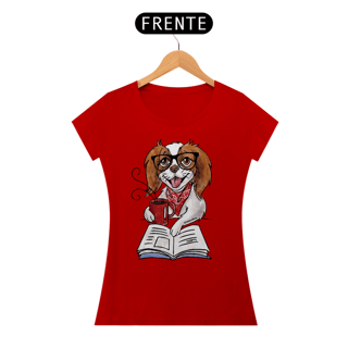 Nome do produto Baby Look Cachorro, Café e Talvez 1 Livro - Books and Dogs