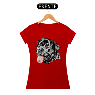 Nome do produto Baby Look Rottweiler Cara Preta Pintura Digital